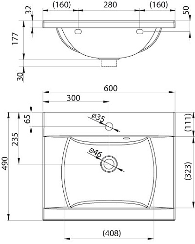 Раковина Ravak Classic 60x49 XJD01160000 Раковина Ravak Classic 60x49 XJD01160000