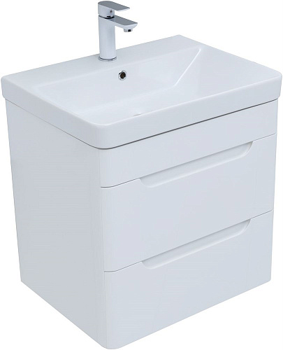 Тумба под раковину Aquanet София 60 белый глянец (2 ящика) 00288905 Тумба под раковину Aquanet София 60 белый глянец (2 ящика) 00288905
