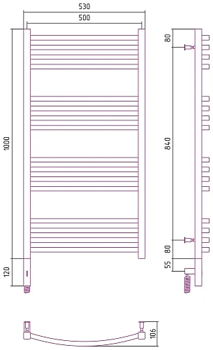 Полотенцесушитель электрический Сунержа Аркус 3.0 1000х500 МЭМ левый 03-5704-1050 Золото Полотенцесушитель электрический Сунержа Аркус 3.0 1000х500 МЭМ левый 03-5704-1050 Золото