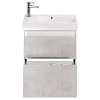 Тумба под раковину DREJA SLIM, 65 см, подвесная/напольная, 2 ящика, белый глянец / бетон 99.0503 Тумба под раковину DREJA SLIM, 65 см, подвесная/напольная, 2 ящика, белый глянец / бетон 99.0503