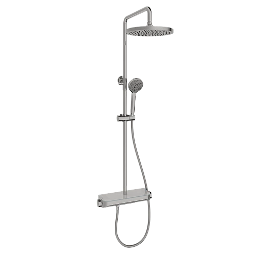 Душевая система SANCOS Teo SC11002CH c термостатом, встроенным изливом, с регулировкой по высоте, хром Душевая система SANCOS Teo SC11002CH c термостатом, встроенным изливом, с регулировкой по высоте, хром