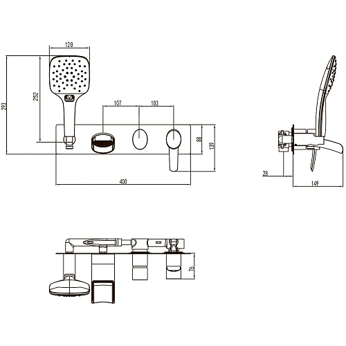 Душевая система Lemark Atlantiss LM3224C встраиваемая, хром Душевая система Lemark Atlantiss LM3224C встраиваемая, хром