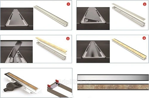 Душевой лоток BERGES B1 Keramik 800 нержавеющая сталь, решетка бронза, S-сифон D50 боковой 094119 Душевой лоток BERGES B1 Keramik 800 нержавеющая сталь, решетка бронза, S-сифон D50 боковой 094119