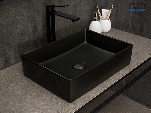 Раковина Gid Bm1204 53360 накладная черная матовая 45x32x11 Раковина Gid Bm1204 53360 накладная черная матовая 45x32x11