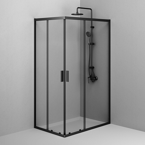 Душевой уголок AM.PM Gem W90G-403-120280-BT раздвижные двери 120x80 профиль черный матовый, стекло прозрачное Душевой уголок AM.PM Gem W90G-403-120280-BT раздвижные двери 120x80 профиль черный матовый, стекло прозрачное