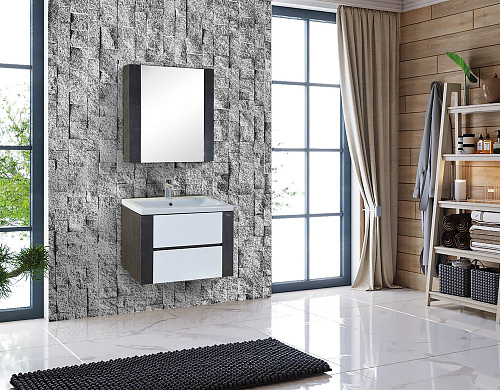 Зеркальный шкаф Onika СТОУН 70.00 ателье темное 207034 Зеркальный шкаф Onika СТОУН 70.00 ателье темное 207034