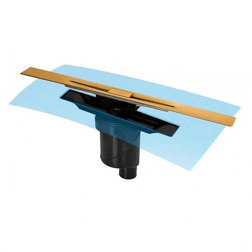 Душевой лоток BERGES SIMPEL 600, золото глянец, S-сифон D50/105 H50 вертикальный 092011 Душевой лоток BERGES SIMPEL 600, золото глянец, S-сифон D50/105 H50 вертикальный 092011