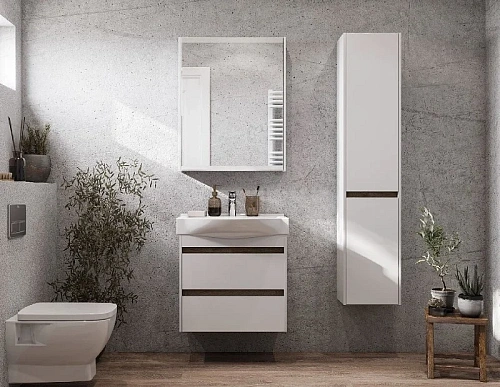 Зеркальный шкаф Aquaton Нортон 65 белый 1A249102NT010 Зеркальный шкаф Aquaton Нортон 65 белый 1A249102NT010