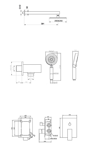 Душевая система BelBagno ANCONA-DSET-CRM встраиваемая хром Душевая система BelBagno ANCONA-DSET-CRM встраиваемая хром