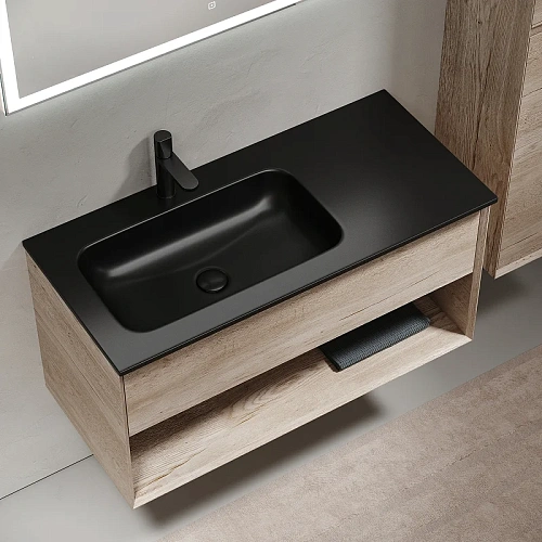 Тумба под раковину Sancos Marmi 1.0 MR1.0100LEG левая, 995х445х520, дуб галифакс натуральный, подвесная Тумба под раковину Sancos Marmi 1.0 MR1.0100LEG левая, 995х445х520, дуб галифакс натуральный, подвесная