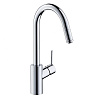 Картинка анонса товара «смеситель для кухни hansgrohe 260, с вытяжным изливом, 1jet, sbox 73864000, хром»
