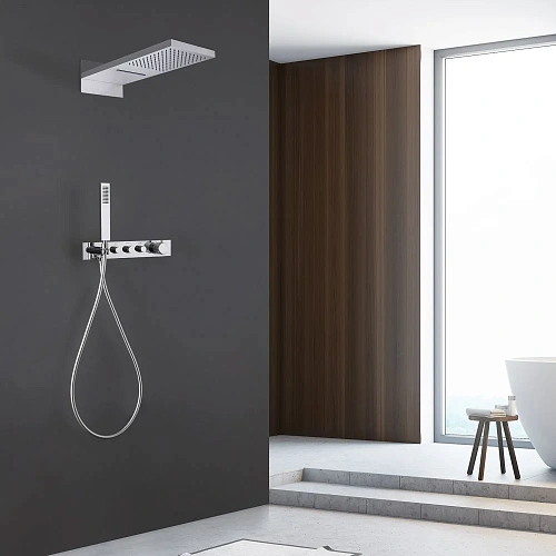 Душевая система ABBER Rund AF8752 скрытого монтажа без излива, термостат, хром Душевая система ABBER Rund AF8752 скрытого монтажа без излива, термостат, хром