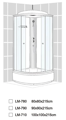 Душевая кабина Dto LM790 (LM790GM) 90x90 см с гидромассажем Душевая кабина Dto LM790 (LM790GM) 90x90 см с гидромассажем