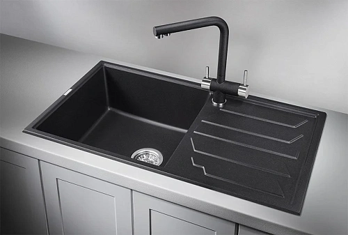 Кухонная мойка Granula 8601, ЧЁРНЫЙ, кварц 860х500 Кухонная мойка Granula 8601, ЧЁРНЫЙ, кварц 860х500