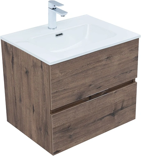 Тумба под раковину Aquanet Алвита New 60 2 ящика, дуб веллингтон табак 00334184 подвесная Тумба под раковину Aquanet Алвита New 60 2 ящика, дуб веллингтон табак 00334184 подвесная