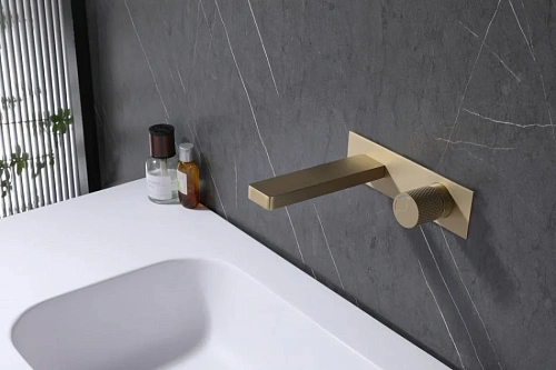 Смеситель для раковины ABBER Rund AF8712G скрытого монтажа, золото матовое Смеситель для раковины ABBER Rund AF8712G скрытого монтажа, золото матовое