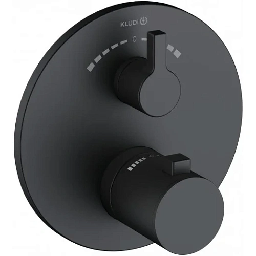 Смеситель для душа Kludi NOVA FONTE Puristic 208103915 термостатический, черный матовый Смеситель для душа Kludi NOVA FONTE Puristic 208103915 термостатический, черный матовый