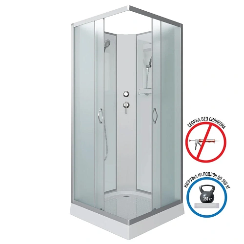 Душевая кабина Niagara Classic NG-1101-14BK (900х900х2000) низкий поддон (13см) стекло матовое с полкой 11011423BK Душевая кабина Niagara Classic NG-1101-14BK (900х900х2000) низкий поддон (13см) стекло матовое с полкой 11011423BK