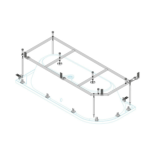 Каркас для ванны CEZARES METAURO CORNER-MF 1615x640 Каркас для ванны CEZARES METAURO CORNER-MF 1615x640