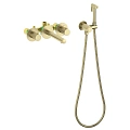 Смеситель для раковины Timo Saona 2383/17SM встраиваемый с термостатом, с гигиеническим душем золото матовое Смеситель для раковины Timo Saona 2383/17SM встраиваемый с термостатом, с гигиеническим душем золото матовое