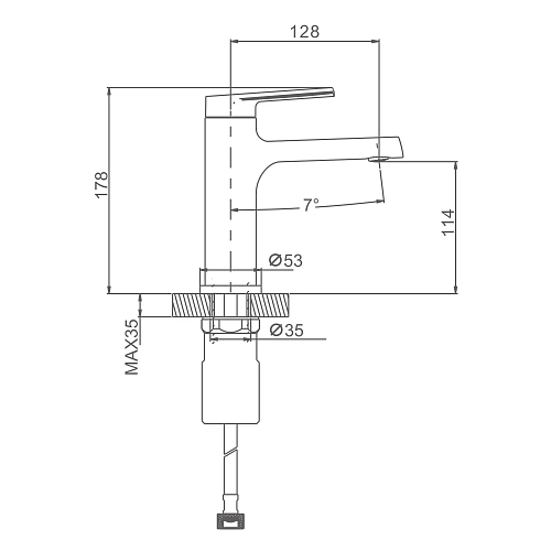 Смеситель для раковины Splenka S50.10.03, золотой сатин Смеситель для раковины Splenka S50.10.03, золотой сатин