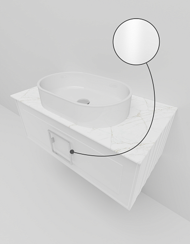 Тумба под раковину La Fenice Cubo Bianco 90 NFNC-01-CUB-B-90-2-GG белая матовая с белой ручкой и белой столешницей Тумба под раковину La Fenice Cubo Bianco 90 NFNC-01-CUB-B-90-2-GG белая матовая с белой ручкой и белой столешницей