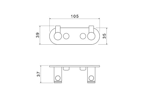 Крючок Aquatek Европа AQ4102BGM черный хром шлифованный Крючок Aquatek Европа AQ4102BGM черный хром шлифованный