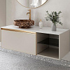 Картинка анонса товара «тумба под раковину armadi art quatro 6 120см (80+40) cashmere профиль matt gold 790-m6-120-cm-mg»