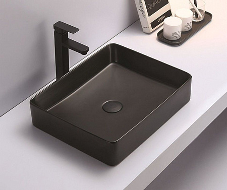 Раковина CeramaLux 7050KMB накладная, черный матовый