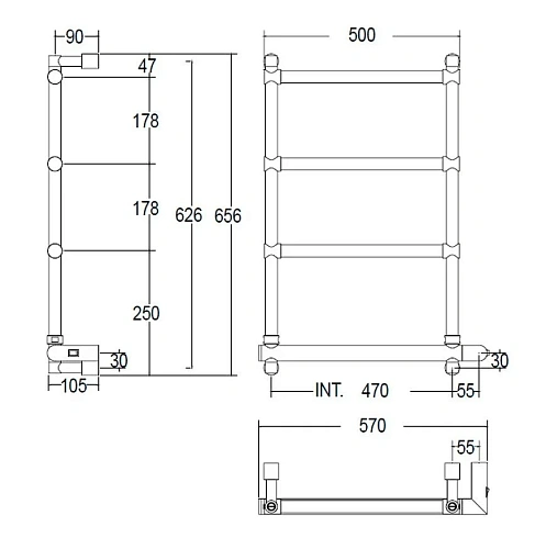 Полотенцесушитель электрический Margaroli Sole 542 BOX 5424704CRNB 47 x 66 см, хром, с терморегулято Полотенцесушитель электрический Margaroli Sole 542 BOX 5424704CRNB 47 x 66 см, хром, с терморегулято