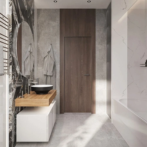 Комплект мебели STWORKI Ольборг 100 столешница дуб французский, без отверстий, 2 тумбы 50, с раковин 536632 Комплект мебели STWORKI Ольборг 100 столешница дуб французский, без отверстий, 2 тумбы 50, с раковин 536632