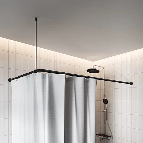 Карниз для ваны IDDIS 060A200i14 90-180 см, черный, угловой Карниз для ваны IDDIS 060A200i14 90-180 см, черный, угловой