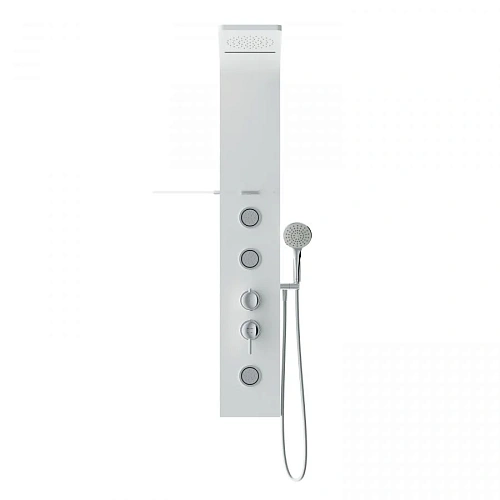 Душевая панель AM.PM Joy W85P-2-136AW 3 форсунки, полочка для аксессуаров, 1360Х320 Душевая панель AM.PM Joy W85P-2-136AW 3 форсунки, полочка для аксессуаров, 1360Х320