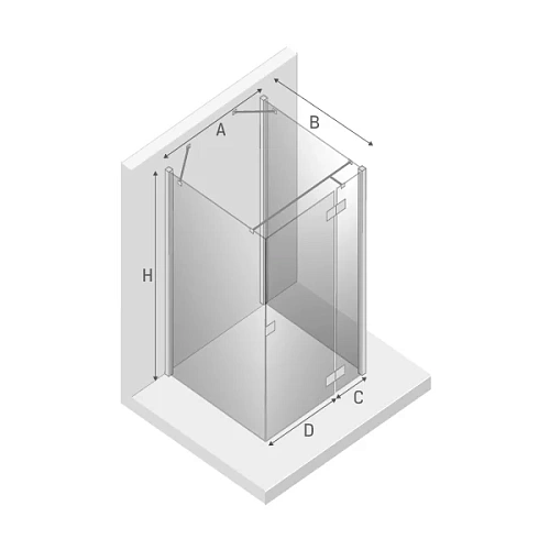 Душевой уголок NEW TRENDY REFLEXA BLACK R 120x120x200 EXK-5056 черный Душевой уголок NEW TRENDY REFLEXA BLACK R 120x120x200 EXK-5056 черный