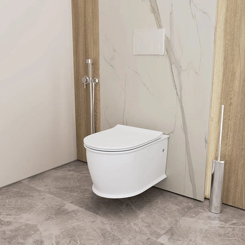 Унитаз подвесной GROSSMAN GR-4482MS Retro 545x370x360 белый матовый безободковый с тонкой крышкой Унитаз подвесной GROSSMAN GR-4482MS Retro 545x370x360 белый матовый безободковый с тонкой крышкой