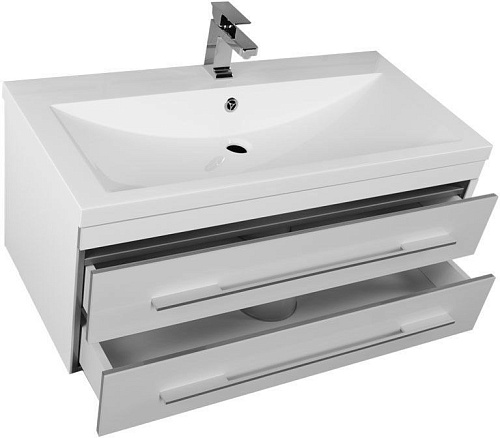 Тумба под раковину Aquanet Верона 100 белый (подвесная 2 ящика) 00175382 Тумба под раковину Aquanet Верона 100 белый (подвесная 2 ящика) 00175382