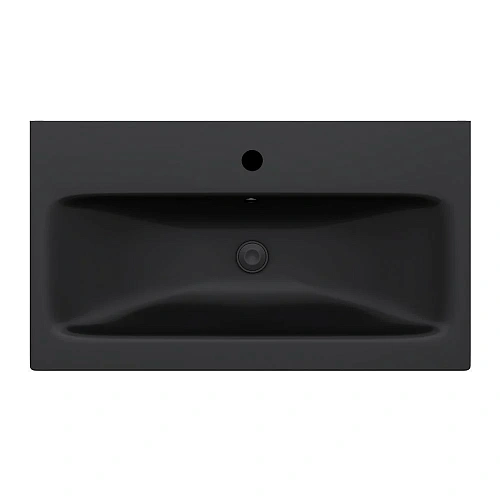 Раковина AM.PM Gem M90WCC0752BM мебельная, керамическая, 75 см, встраиваемая, черный матовый Раковина AM.PM Gem M90WCC0752BM мебельная, керамическая, 75 см, встраиваемая, черный матовый