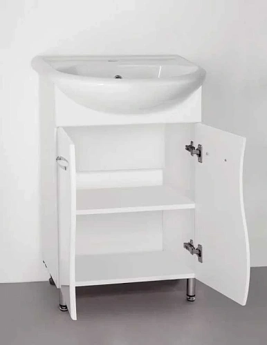 Тумба под раковину Style Line Уют 55, напольная, белая, ЛС-000010055 Тумба под раковину Style Line Уют 55, напольная, белая, ЛС-000010055