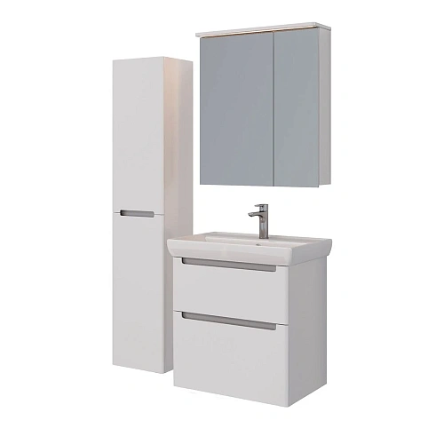 Зеркальный шкаф Lemark ZENON 70х80 см с козырьком-подсветкой, с розеткой, белый LM70ZS-Z Зеркальный шкаф Lemark ZENON 70х80 см с козырьком-подсветкой, с розеткой, белый LM70ZS-Z