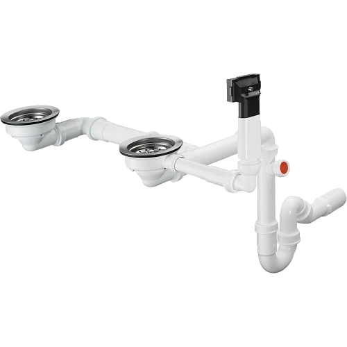 Слив-перелив Hansgrohe с ручным управлением для гранитной мойки с двумя чашами D17-10 43928000, хром Слив-перелив Hansgrohe с ручным управлением для гранитной мойки с двумя чашами D17-10 43928000, хром