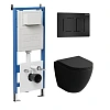 Комплект инсталляции GROSSMAN 900.K31.01.000 с клавишей смыва 700.K31.04.21M.21M черный матовый и унитазом GROSSMAN GR-4455BMSQ арт.97.4455BMSQ.04.21M