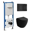 Комплект инсталляции GROSSMAN 900.K31.01.000 с клавишей смыва 700.K31.04.21M.21M черный матовый и унитазом GROSSMAN GR-4455BMS арт.97.4455BMS.04.21M Комплект инсталляции GROSSMAN 900.K31.01.000 с клавишей смыва 700.K31.04.21M.21M черный матовый и унитазом GROSSMAN GR-4455BMS арт.97.4455BMS.04.21M