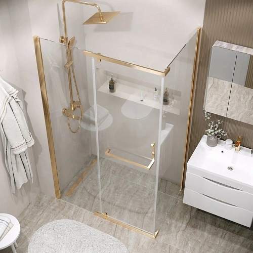 Боковая стенка GROSSMAN Pragma 200.K33.03.90.32.00 (90x195) золото сатин, стекло прозрачное Боковая стенка GROSSMAN Pragma 200.K33.03.90.32.00 (90x195) золото сатин, стекло прозрачное