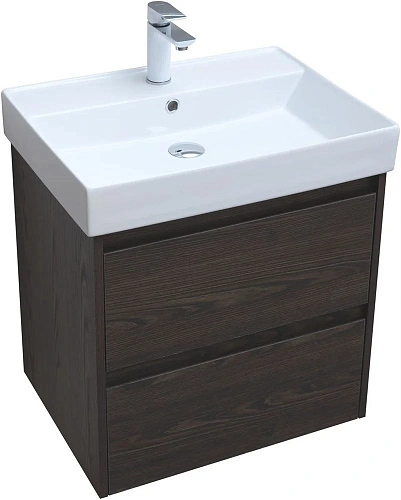 Тумба под раковину Aquanet Nova Lite 60 дуб черный (2 ящика) 00287894 Тумба под раковину Aquanet Nova Lite 60 дуб черный (2 ящика) 00287894