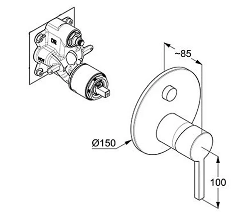 Смеситель для ванны Kludi NOVA FONTE 20759N115 встраиваемый для SLIM.BOXX 88022 брашированная бронза Смеситель для ванны Kludi NOVA FONTE 20759N115 встраиваемый для SLIM.BOXX 88022 брашированная бронза