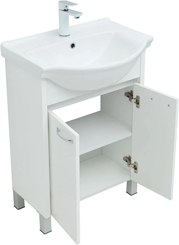 Тумба под раковину Aquanet Донна 60 белый глянец 00294390 напольная Тумба под раковину Aquanet Донна 60 белый глянец 00294390 напольная