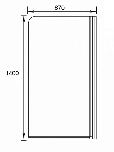 Шторка на ванну Aquanet AQ6 R, стекло матовое 00182940 Шторка на ванну Aquanet AQ6 R, стекло матовое 00182940