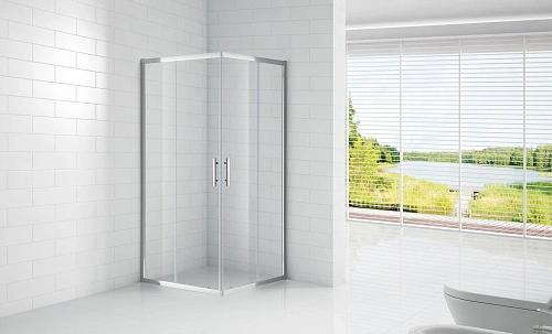 Душевой уголок CEZARES ECO-O-A-2-100-C-Cr 100x100см стекло прозрачное, профиль хром Душевой уголок CEZARES ECO-O-A-2-100-C-Cr 100x100см стекло прозрачное, профиль хром