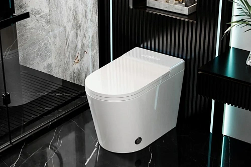 Унитаз SMART ABBER Bequem AC1117S приставной с функцией биде белый с крышкой микролифт Унитаз SMART ABBER Bequem AC1117S приставной с функцией биде белый с крышкой микролифт