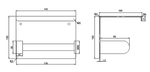 Держатель туалетной бумаги Rush Edge ED77141 Gold с полкой для телефона Держатель туалетной бумаги Rush Edge ED77141 Gold с полкой для телефона